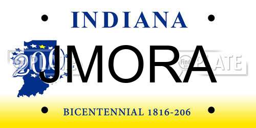 JMORA Indiana License Plate