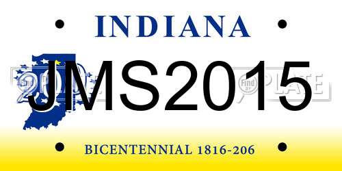 JMS2015 Indiana License Plate