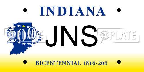 JNS Indiana License Plate