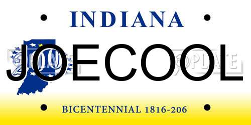 JOECOOL Indiana License Plate