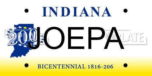 JOEPA Indiana License Plate