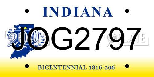 JOG2797 Indiana License Plate