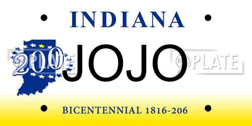 JOJO Indiana License Plate