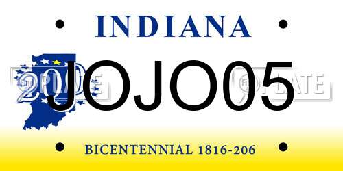 JOJO05 Indiana License Plate