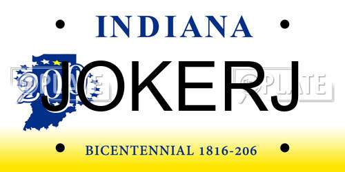 JOKERJ Indiana License Plate