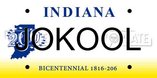 JOKOOL Indiana License Plate