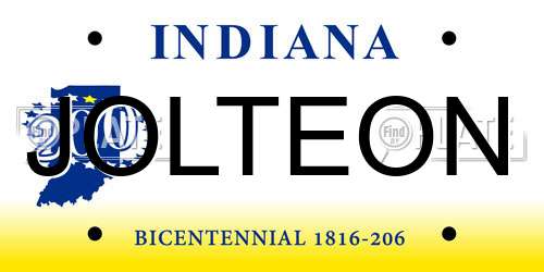 JOLTEON Indiana License Plate