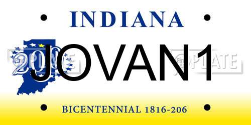 JOVAN1 Indiana License Plate