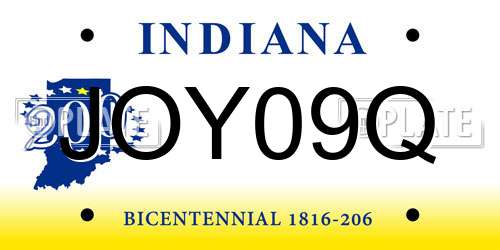 JOY09Q Indiana License Plate