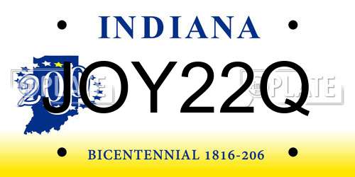 JOY22Q Indiana License Plate