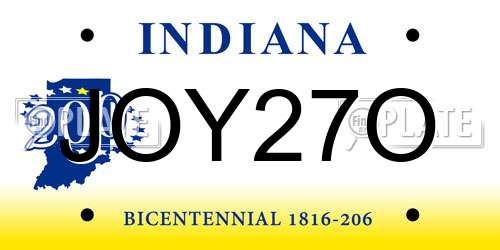 JOY27O Indiana License Plate