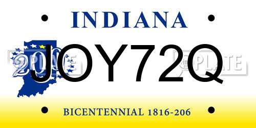 JOY72Q Indiana License Plate