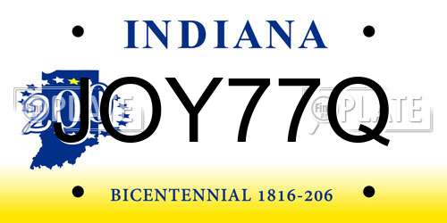JOY77Q Indiana License Plate