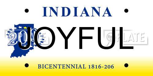 JOYFUL Indiana License Plate
