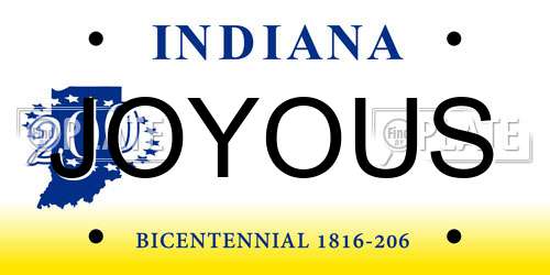 JOYOUS Indiana License Plate