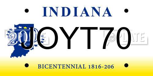 JOYT70 Indiana License Plate