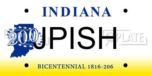 JPISH Indiana License Plate