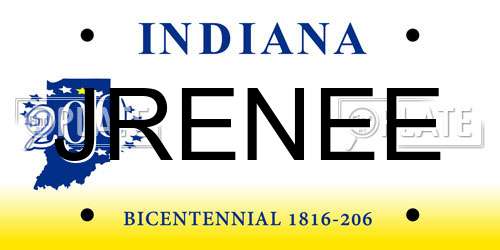 JRENEE Indiana License Plate