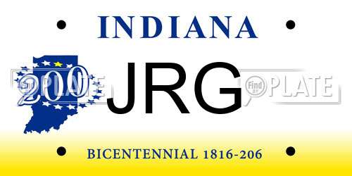 JRG Indiana License Plate