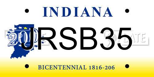 JRSB35 Indiana License Plate