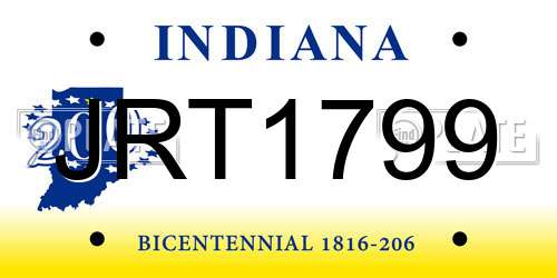 JRT1799 Indiana License Plate