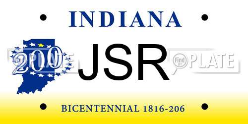 JSR Indiana License Plate