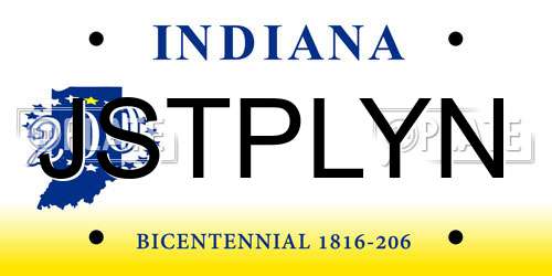 JSTPLYN Indiana License Plate