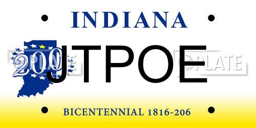 JTPOE Indiana License Plate