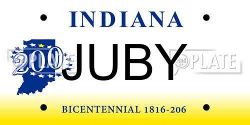 JUBY Indiana License Plate