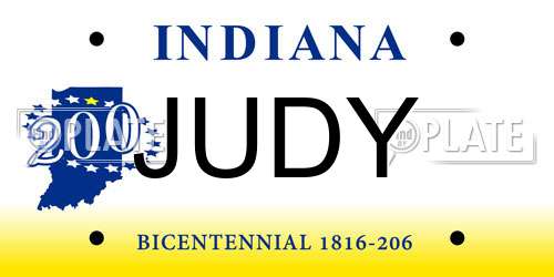 JUDY Indiana License Plate