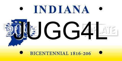 JUGG4L Indiana License Plate