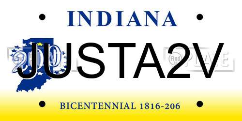 JUSTA2V Indiana License Plate