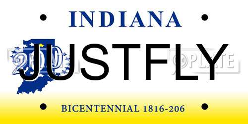 JUSTFLY Indiana License Plate