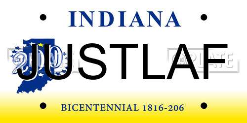 JUSTLAF Indiana License Plate