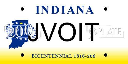 JVOIT Indiana License Plate