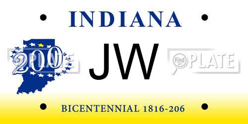 JW Indiana License Plate