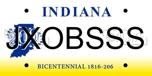 JXOBSSS Indiana License Plate