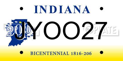 JYOO27 Indiana License Plate