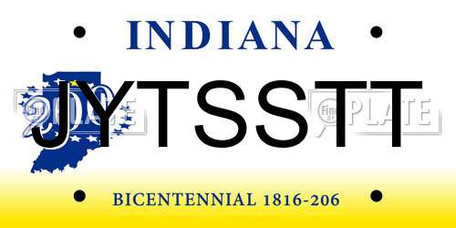 JYTSSTT Indiana License Plate