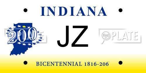 JZ Indiana License Plate