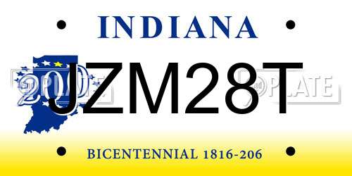JZM28T Indiana License Plate