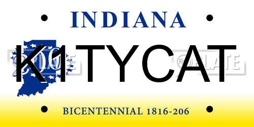 K1TYCAT Indiana License Plate