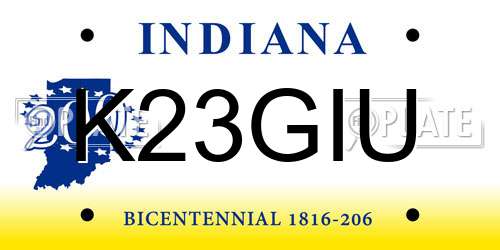 K23GIU Indiana License Plate