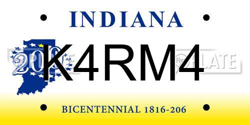 K4RM4 Indiana License Plate