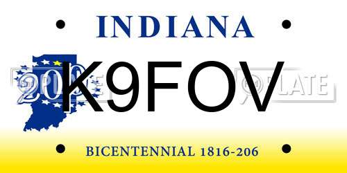 K9FOV Indiana License Plate
