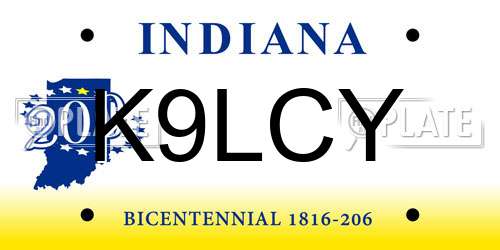 K9LCY Indiana License Plate