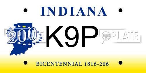 K9P Indiana License Plate