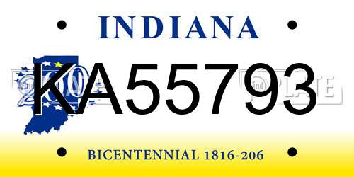 KA55793 Indiana License Plate