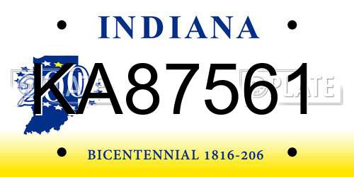 KA87561 Indiana License Plate