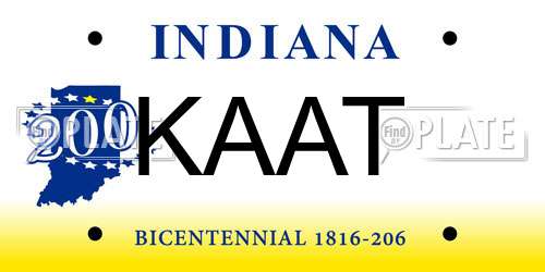 KAAT Indiana License Plate